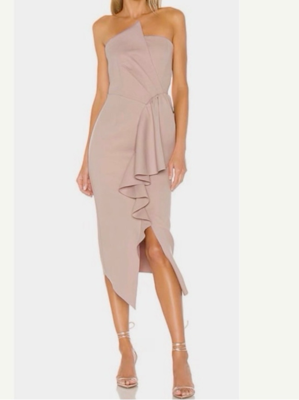 Elliatt Reception Dress in Iris Asymmetrical Ruffle Midi Dress in Iris Medium